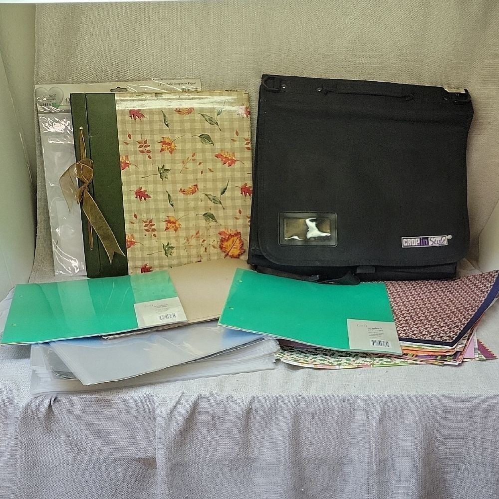 Crop In Style‎ Black Scrapbook Organizer with many Assorted Papers &  Covers